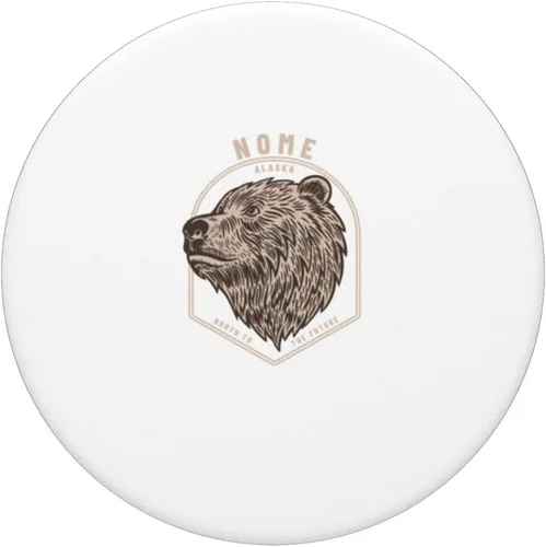 Vista 3 de PopSockets retro vintage NOME ALASKA BEAR WILDLIFE PopSockets intercambiables PopGrip