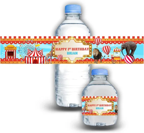 Vista 20 de Calcomanías impermeables para botellas de agua para niños, personalizables, paquete de 12 (coches)