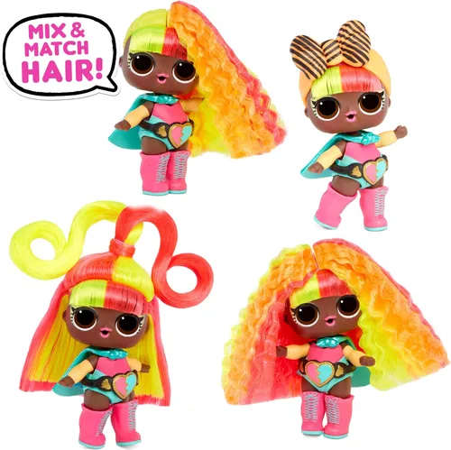 Vista 5 de L.O.L. Surprise! Muñecas Hairvibes con 15 sorpresas y extensiones para mezclar y combinar