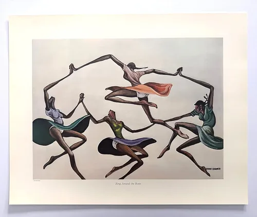 Vista 2 de Ernie Barnes Anillo alrededor de la impresión Rosie 14 x 20 pulgadas.