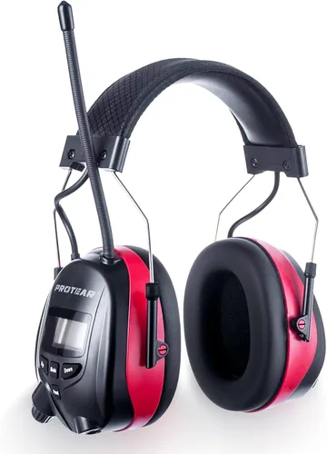 Vista 10 de Auriculares de radio AM FM mejorados con Bluetooth 5.4, orejeras de seguridad NRR de 25 dB para reducción de ruido, auriculares digitales