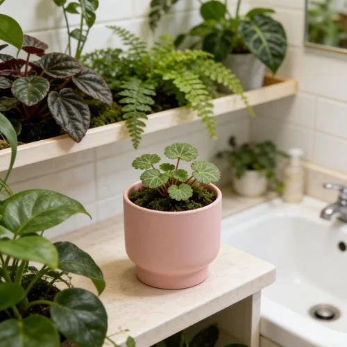 Vista 3 de LB 4.3 Inch Pink Ceramic Flower Plant Pot, Small Succulent Planters Rosa