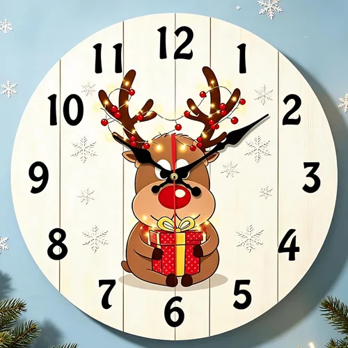 Vista 14 de Maxspace Reloj de pared moderno, reloj de pared silencioso de 12 pulgadas, funciona con pilas, reloj de pared analógico para sala de estar Marrón