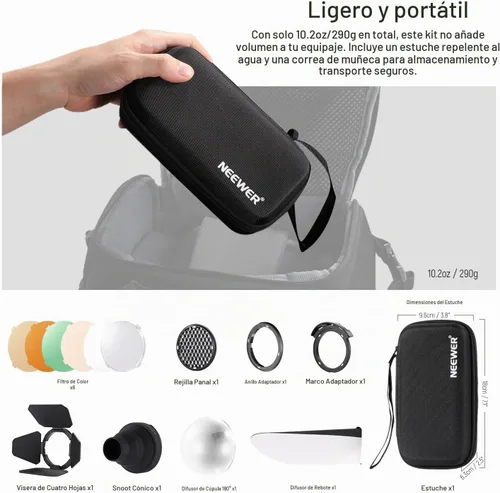 Vista 9 de NEEWER CRM2 Kit de accesorios magnéticos para flash de cabeza redonda