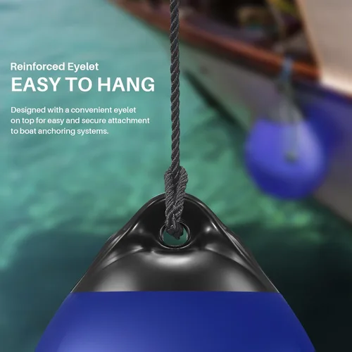 Vista 4 de Pair of Vinyl Boat Buoy Balls, 11.4 x 13.8 Inches Round Boat fenders Ball for Boat Mooring Buoys, Anchor Float Buoy and Mooring Fender