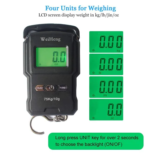Vista 3 de Báscula Lugagge recargable portátil con gancho electrónico, bolsa colgante digital, báscula de peso para equipaje, báscula de pesca con cinta