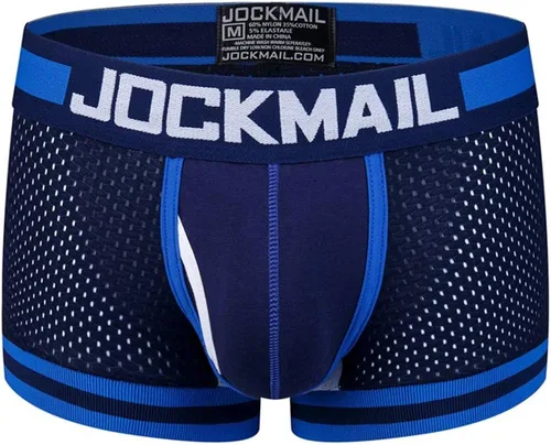 Vista 3 de JOCKMAIL Ropa interior de malla para hombre, pantalones cortos de entrepierna transpirable, ropa interior para hombre