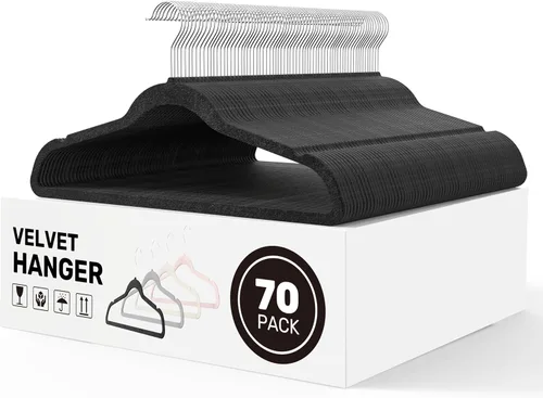 Vista 20 de HealSmart Perchas de plástico, paquete de 30 perchas de ropa que ahorran espacio, perchas duraderas y ligeras para abrigos, vestidos, camisas, Negro