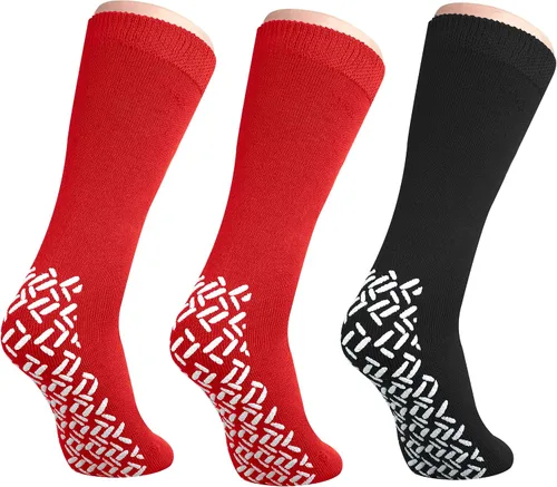 Vista 26 de NOBLES HEALTH CARE PRODUCT SOLUTIONS Paquete de 3 pares – Calcetines antideslizantes XXXL anchos para personas con diabetes hinchada en los pies