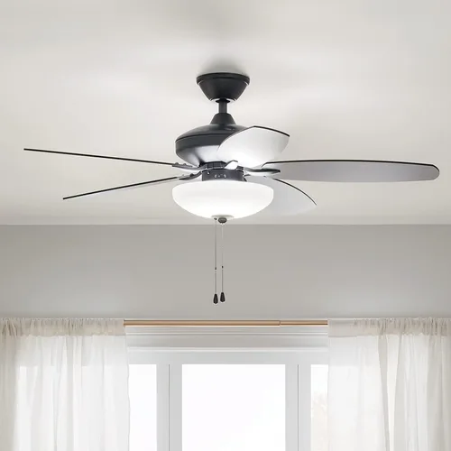 Vista 7 de Ventilador LED Renew Select de 52 pulgadas en negro satinado, para cocina, sala de estar, dormitorio, estudio y estudio, (52 x 52 x 17.5 pulgadas)