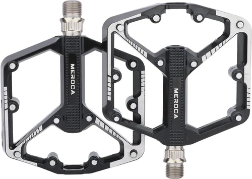 Vista 5 de MEROCA Pedales de bicicleta de montaña Pedales de aluminio DU+ Perrin Pedales de aluminio Estriberas