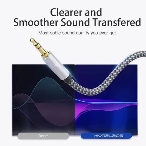 Vista 3 de Cable de extensión de auriculares de 0.138 in de 4 pies, extensor de cable auxiliar trenzado de nailon para teléfonos inteligentes, tabletas