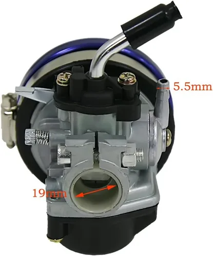 Vista 3 de JRL Conjunto de carburador de 2 tiempos de 80 cc para motor de 100 cc, 49 cc, 50 cc, 66 cc, motor motorizado, motocicleta, bicicleta, motor de gas