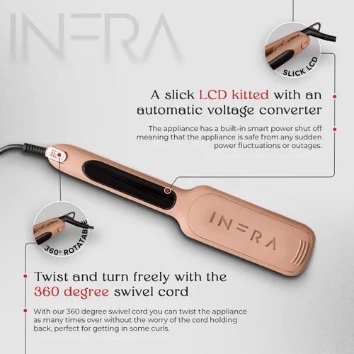 Vista 2 de INFRA Plancha plana de cerámica iónica, plancha de pelo infrarroja de 2 pulgadas, lo mejor para todo tipo de cabello, alisador profesional 2 en 1