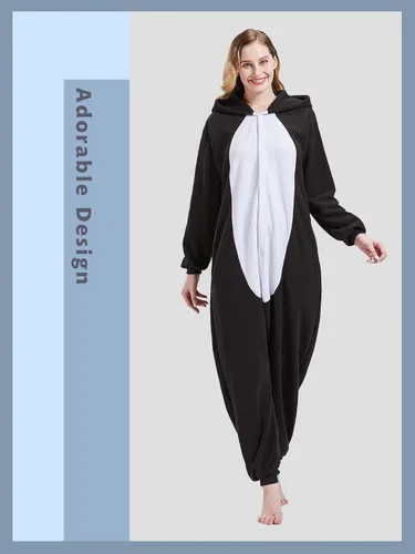 Vista 2 de Magicalani Pijama mameluco para adultos, disfraz unisex de animales de Halloween, ropa de dormir para hombres y mujeres, traje de cosplay cómodo