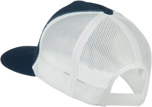 Vista 2 de Gorra clásica del Snapback del camionero de malla de dos tonos de 5 paneles - blanco marino