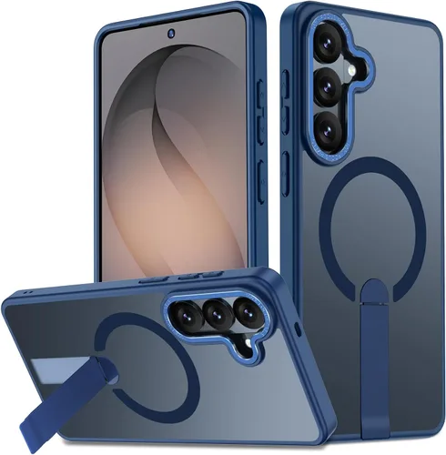 Vista 31 de Funda para Samsung Galaxy S24+ Plus [soporte integrado], compatible con carga inalámbrica MagSafe, [prueba de caídas de grado militar] Funda Azul