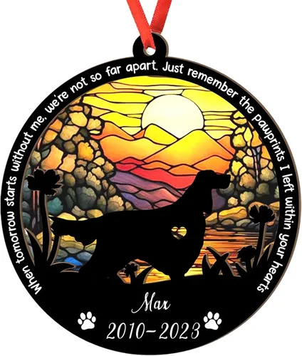 Vista 70 de Adorno personalizado para atrapasoles de sabueso afgano, adorno de Navidad de sabueso afgano – Regalo para perro amante, sabueso afgano
