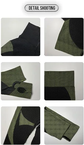 Vista 8 de Veriliss Conjunto de 3 piezas de entrenamiento sin costuras para mujer, gimnasio, deportes, escuela, correr, yoga, ropa deportiva