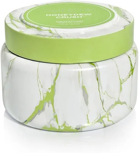 Vista 14 de Capri Blue Velas de Viaje en Lata con Estampado de Mármol Moderno - Velas Decorativas de Lujo Perfumadas para el Hogar - Mezcla de Cera de Soja