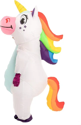 Vista 4 de Disfraz inflable unisex de cuerpo completo con diseño de unicornio para niños