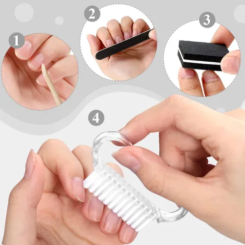 Vista 5 de 100 juegos 4 en 1 kit de manicura desechable a granel, negro