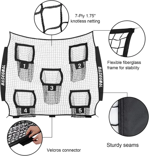 Vista 3 de BaseGoal Football Quarterback Throwing Replacement Net (Net Only)