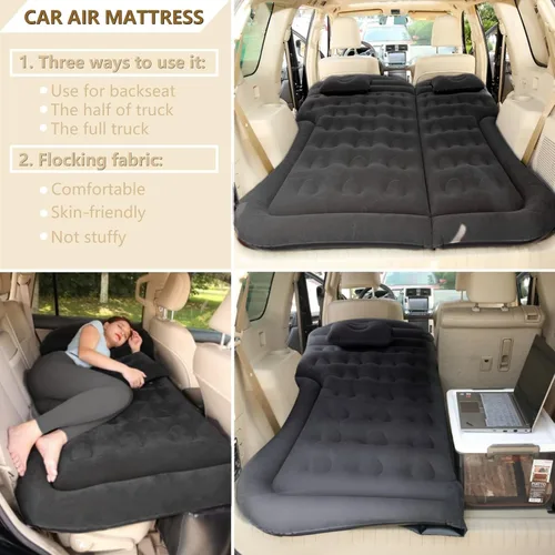 Vista 3 de Colchón de aire SUV – Colchón de coche plegable cama inflable con dos almohadas de aire, cama de aire portátil para el maletero del automóvil