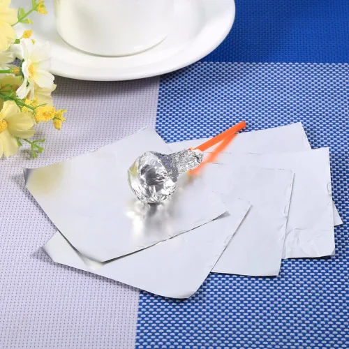 Vista 3 de Wowagoga Envoltorios de papel de aluminio para dulces, 6 x 6 pulgadas, papel de aluminio dorado, envoltorios de chocolate para dulces caseros