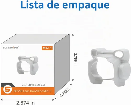 Vista 7 de Parasol de lente para DJI Mini 3 Accesorios para drones, parasol antideslumbrante cubierta protectora para cámara cardán para Mini 3 Drone