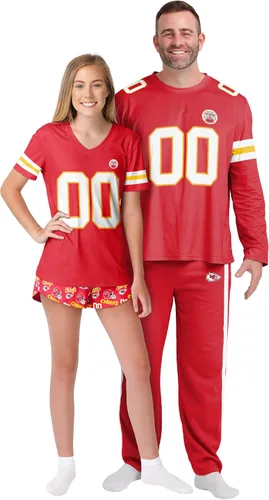 Vista 3 de FOCO Conjunto de pijama para mujer con logotipo del equipo de la NFL