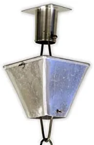 Vista 3 de Nutshell Stores Cadena de lluvia de tazas cuadradas extra grandes, aluminio, 8 pies