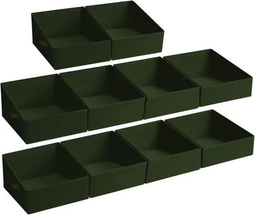 Vista 75 de DIMJ Contenedores de almacenamiento trapezoidales para ropa, 4 paquetes organizadores de armario y cestas de almacenamiento, cestas plegables