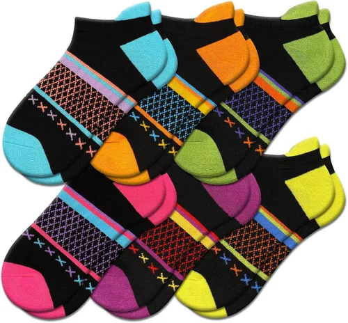 Vista 7 de Eallco Calcetines deportivos para mujer con suela acolchada, 6 pares