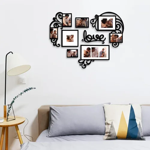 Vista 2 de HELLO LAURA - Marco de Fotos Collage Grande para Colgar en la Pared Marcos de Fotos Elegante Marco de Collage de Corazón Regalos para Familia