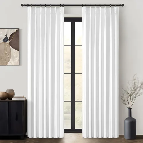 Vista 15 de Cortinas y Drapeados Modernos con Pliegues Pellizco Rosa Bebé de 84 Pulgadas de Largo, Juego de 2 Paneles para Sala de Estar, Cortina de Ventana