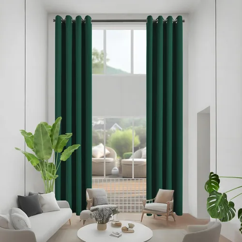 Vista 51 de Cortinas opacas para dormitorio, con aislamiento térmico y bloqueo de luz, para oscurecer la habitación, cortinas con ojales sólidos para ventana