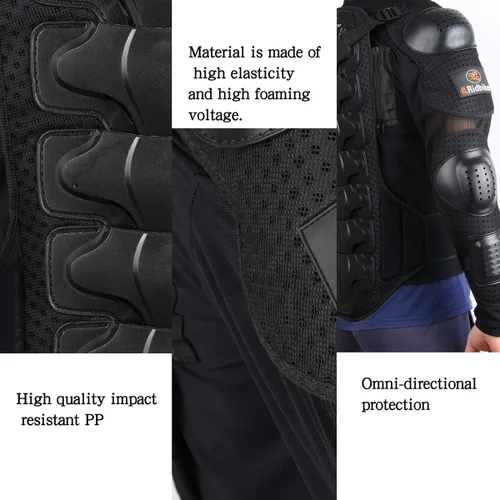 Vista 4 de RIDBIKER - Chaleco protector de pecho para niños, equipo de motocross, moto todo terreno, chaqueta de armadura de cuerpo completo para motocicleta