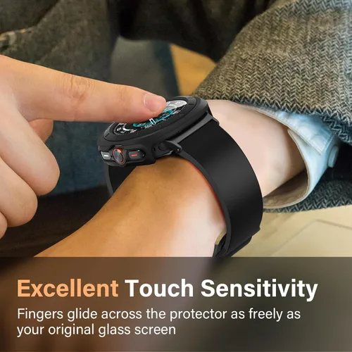 Vista 4 de Amizee Paquete de 2 fundas protectoras de pantalla compatibles con Samsung Galaxy Watch Ultra (2025/2024) de 1.772 pulgadas, con protector de negro
