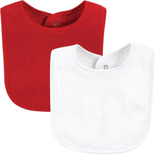 Vista 5 de Hudson Baby Babero unisex BabyDrooler con forro impermeable Azul Rojo