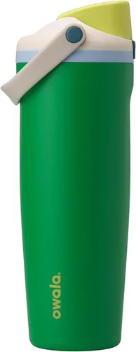 Vista 14 de Botella de agua Owala FreeSip con aislamiento de acero inoxidable con pico de dos vías, pajita incorporada y asa de cubo, fabricada para viajes