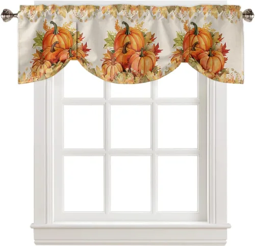 Vista 16 de Cortinas de verano con cenefa de amarre para ventanas, cortinas costeras de cocina costeras para ventanas, cortinas náuticas junto al mar, beige