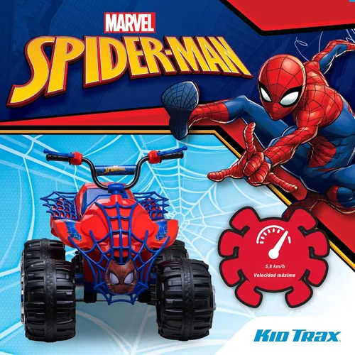 Vista 4 de Kid Trax Marvel Spiderman - Vehículo de juguete para montar ATV para niños pequeños, batería de 12 voltios, 3-7 años, peso máximo del conductor