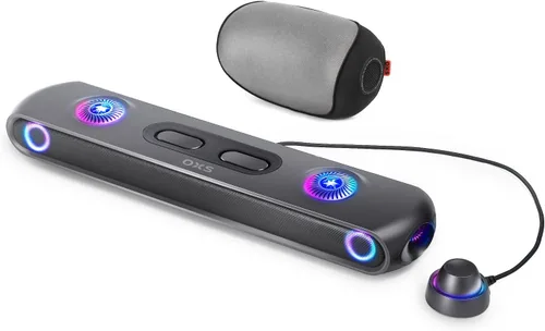 Vista 8 de OXS Thunder Pro Barra de sonido para gaming con sistema de sonido envolvente 5.1.2 Dolby Atmos, woofer incorporado, conexión Bluetooth múltiple, 3