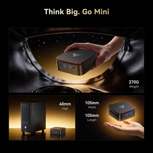 Vista 9 de KAMRUI Mini PC E1 AMD Ryzen 3500U Mini computadoras, hasta 3.7GHz