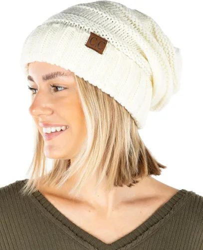 Vista 393 de Funky Junque Gorro de moda de punto trenzado de talla extragrande, grueso, abrigado, suave y holgado