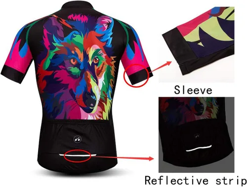 Vista 6 de Camiseta de ciclismo para hombre, camiseta de ciclismo para carreras de carretera, MTB, BMX, Dirt Road, secado rápido, cómoda, absorbe la humedad