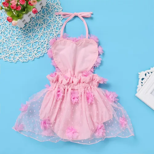 Vista 42 de Traje de bebé niña primer cumpleaños traje de encaje tul mameluco princesa tutú vestido de un año cumpleaños pastel Smash fotografía ropa
