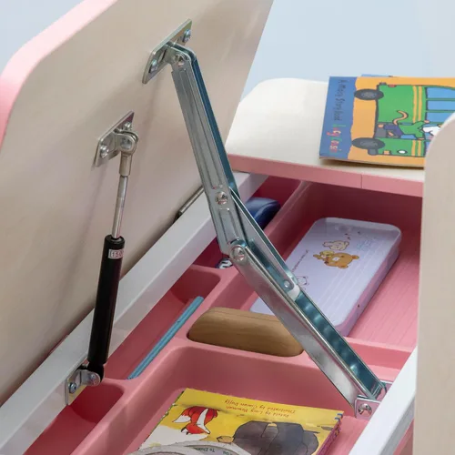 Vista 8 de Qaba Escritorio de estudio de madera para niños Altura ajustable