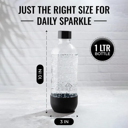 Vista 4 de Botellas de agua carbonatada de repuesto para SodaStream - 1 litro, sin BPA y a prueba de fugas